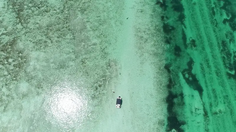 Aerial view of Key West waters